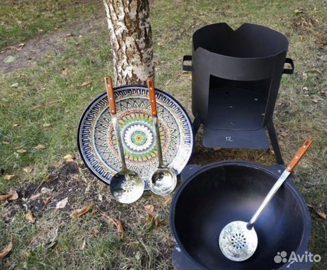 Казан чугунный + лягян/ шумовка