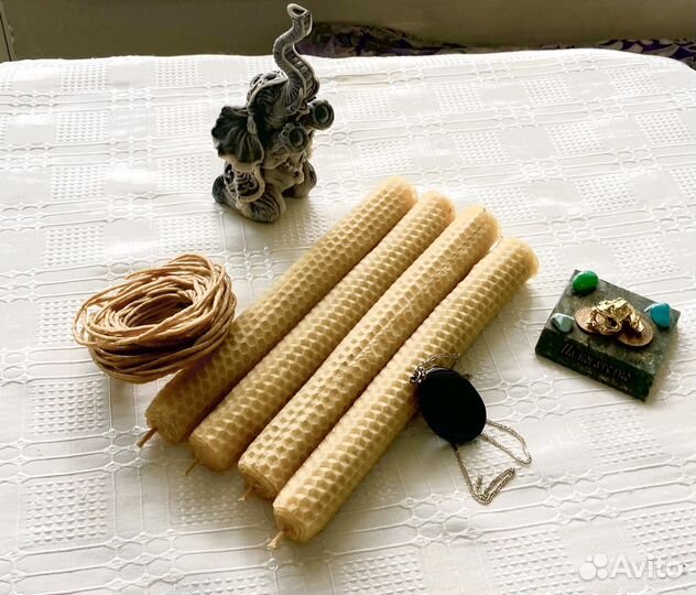 Свечи из вощины, с добавлением полыни