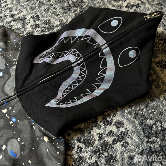 Худи A Bathing Ape Space Camo Shark Full Zip