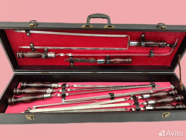 Шашлычный набор подарочный люкс в чемодане