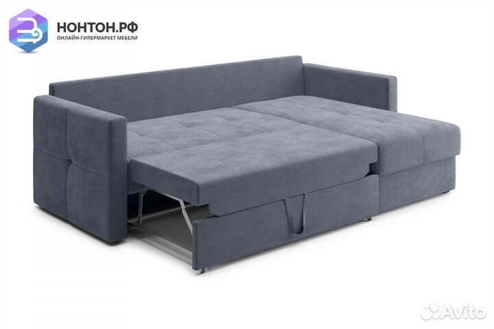 Диван угловой дельфин Вита темно-серый