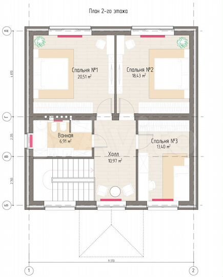 Коттедж 153 м² на участке 10 сот.