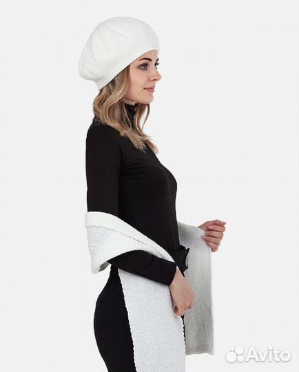 Зимний комплект белые шарф и берет, новый, р.56-58