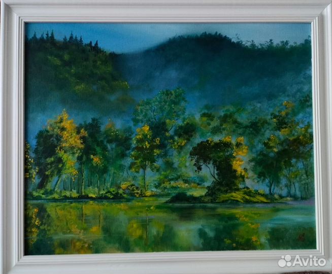 Картина маслом пейзаж.Тропики. Холст. Размер 40х50