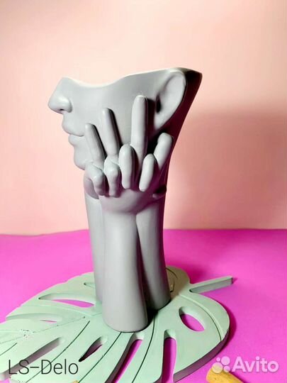 Силиконовая форма Милота ваза голова из гипса молд