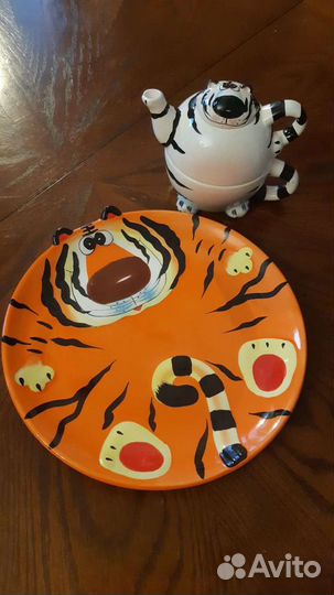 Керамическое блюдо - Тигр