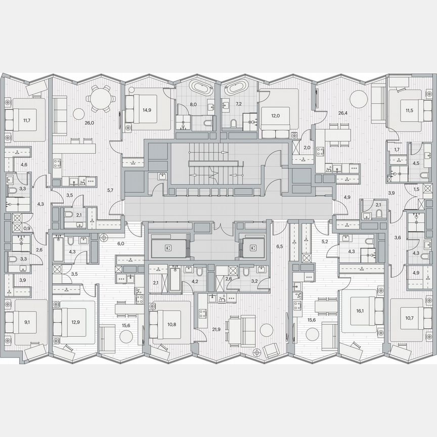 1-к. квартира, 51,1 м², 17/20 эт.