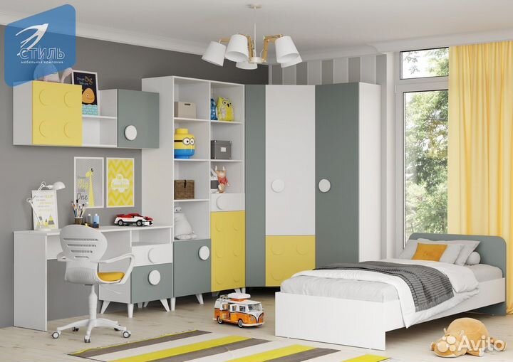 Кубо Стол письменный Белый (гладкий) Грин Грей Соф