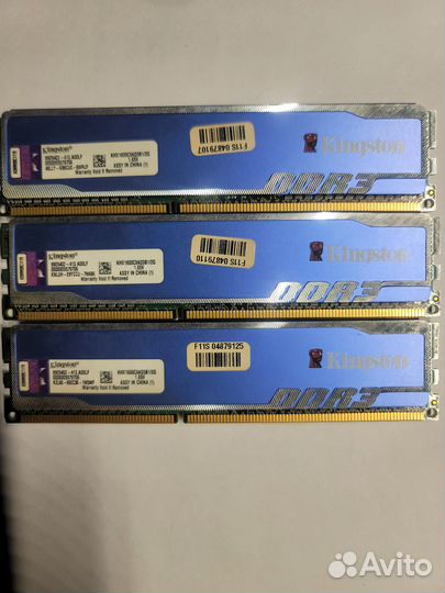 Память DDR3 Kingston HyperX Blu 1600 3х2gb