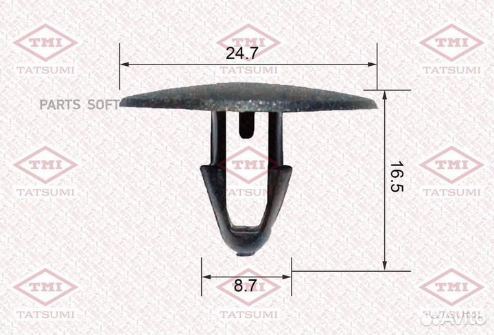 Tatsumi TJB1121 Клипса автомобильная упаковка 10 ш