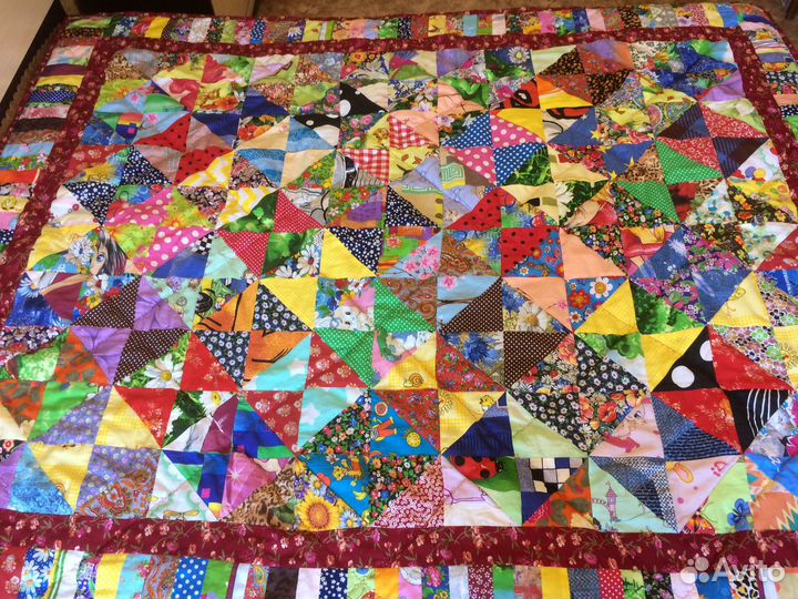 Одеяло лоскутное калейдоскоп