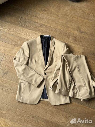 Костюм пиджак/брюки zara бежевый