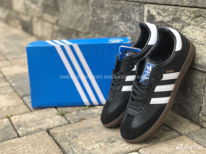 Кроссовки Adidas Samba Black White Gum