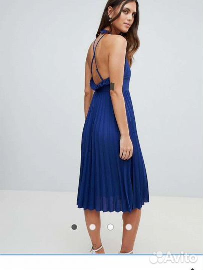 Плиссированное платье миди