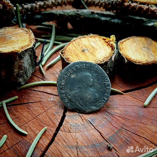 Монета Гривенник 1748 г Серебро Оригинал