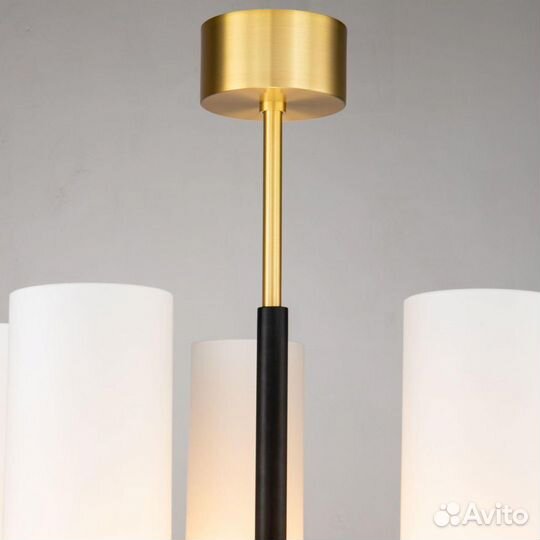 Люстра металл и стекло современная