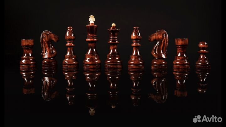 Шахматы «Онего»» (Мореная карельская береза)