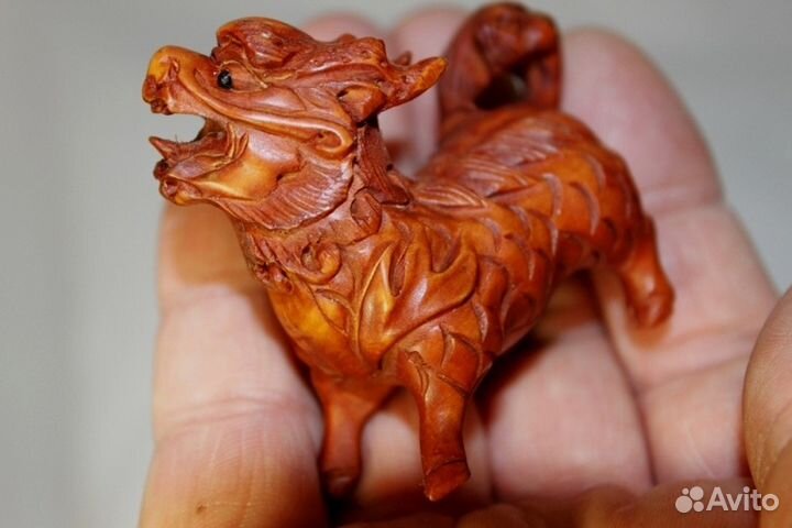 Статуэтка Кирин - Нэцкэ из Дерева Самшит ru*36