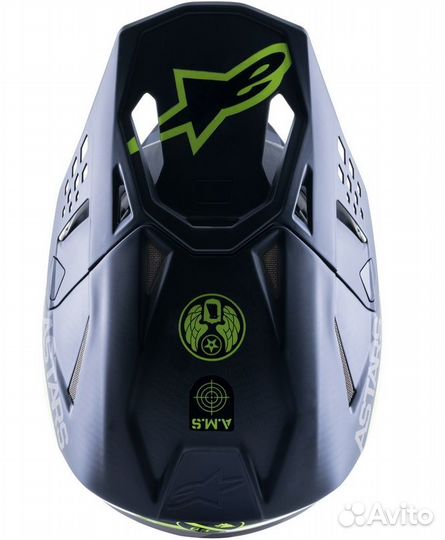 Шлем Карбоновый alpinestars S-M10 AMS21 grey/yello