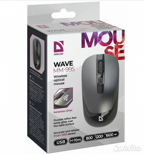 Мышь беспроводная Defender Wave MM-995, оптическая