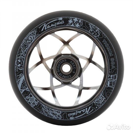 Колёса д/сам. Комета Атом 110/30 Черный / Хром