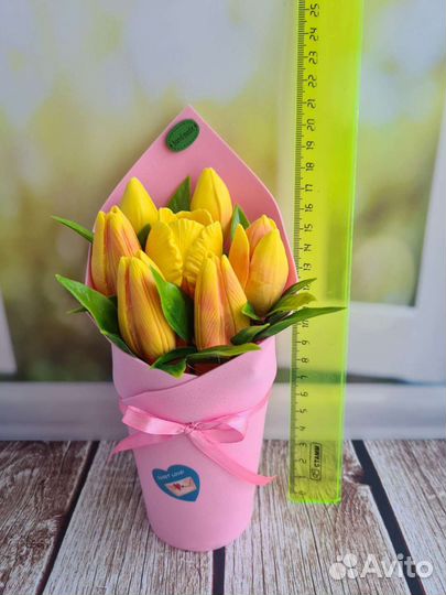 Мыло ручной работы Тюльпаны Цветы Букет Выпускной