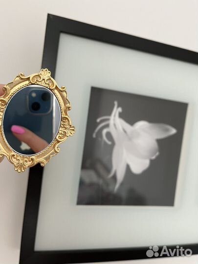 Стильная винтажная брошь зеркало