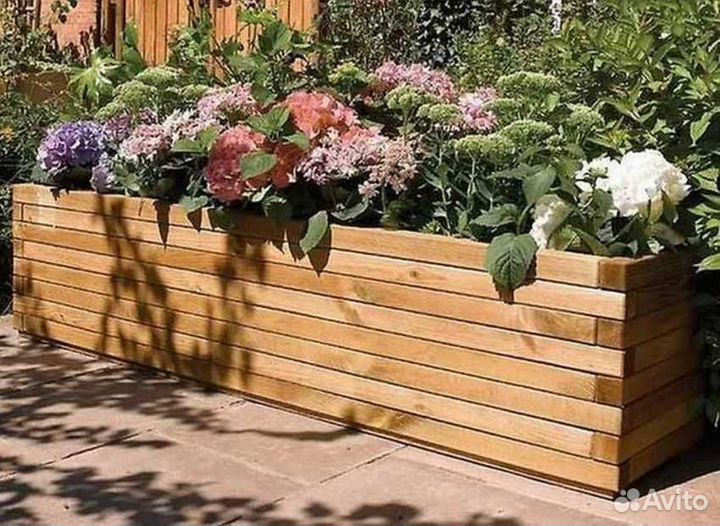 Деревянные уличные кашпо для кафе под заказ