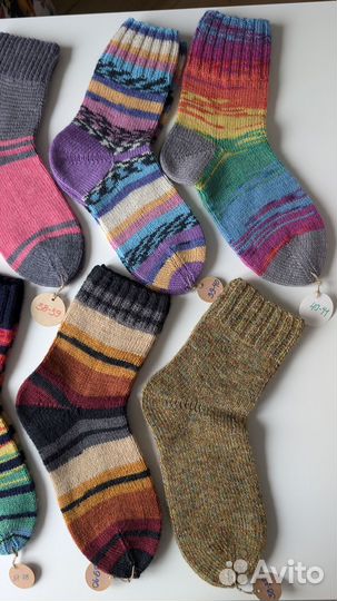 Теплые вязаные носки ручной работы из шерсти