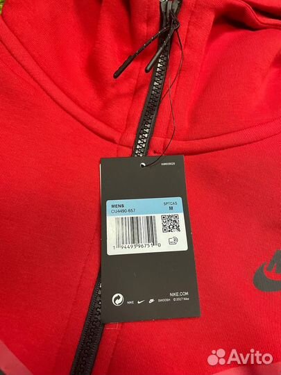 Зип Худи Nike Tech Fleece Red Оригинал