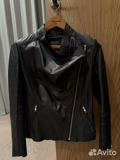 Куртка кожаная женская укороченная, размер xs