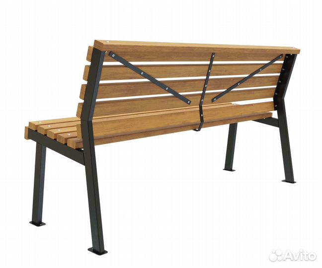 Скамейка стальная «Модерн» без подлокотников Ольха
