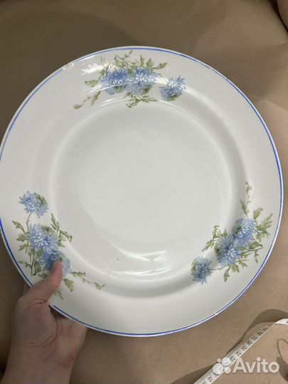 Дулево 1940 год огромное блюдо с хризантемами