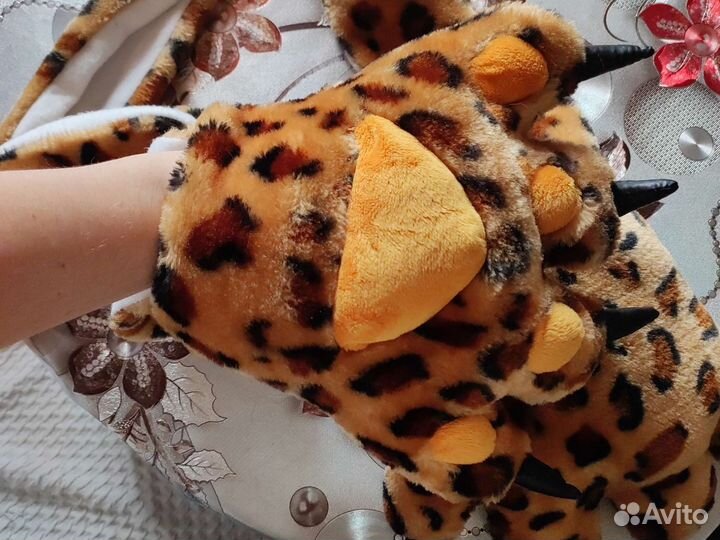 Шарф-перчатки леопард