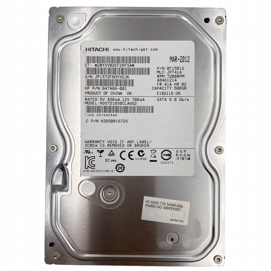 [647466-001] Жесткий Диск Hp 500gb Sata3 3,5" Hdd 647466-001
