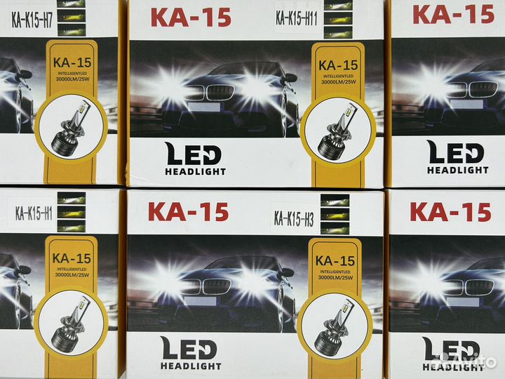 LED автолампы KA-15 H7, 3 режима, 2шт