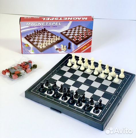 Шахматы мини набор 3в1/нарды/шашки