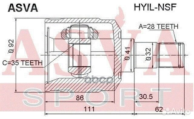 Шрус внутренний лев hyilnsf asva