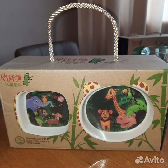 Набор бамбуковой посуды 5 предметов для малышей