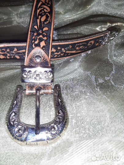 Ремень женский мужской кожаный