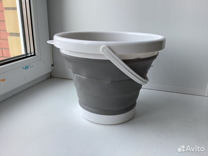 Складное силиконовое ведро