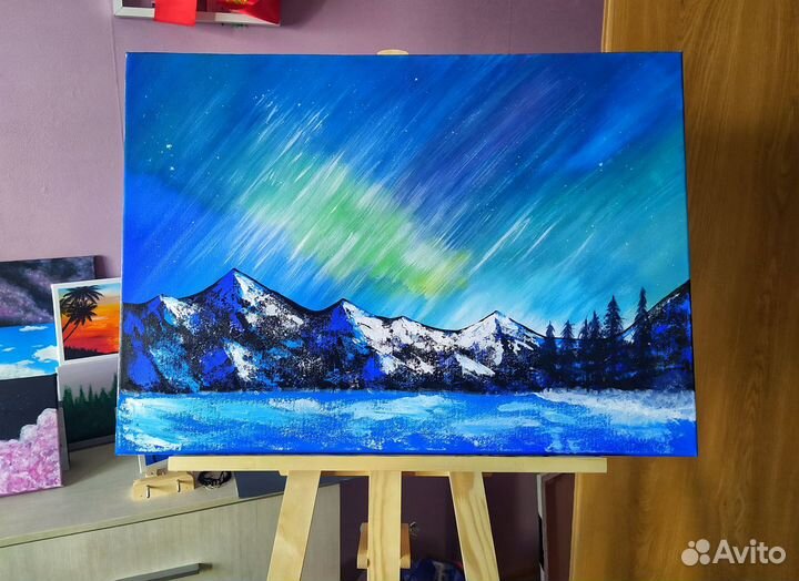 Картина Акрил 50х70 Северное сияние