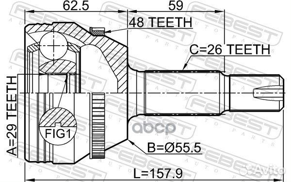 ШРУС наружный 29X55X26 toyota corolla 02- 0110Z