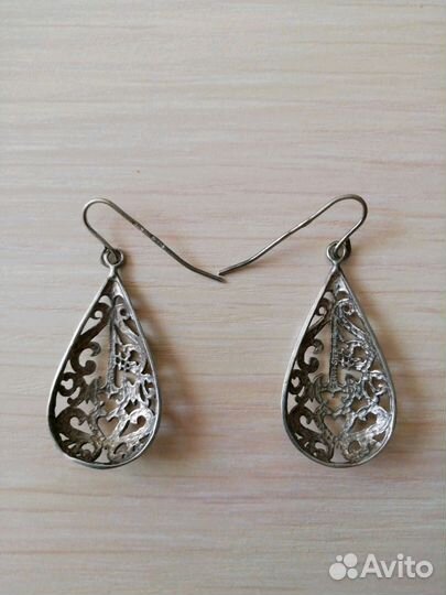 Серьги, кольцо серебро