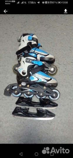 Коньки ролики 2 в 1 трансформер р 28-32