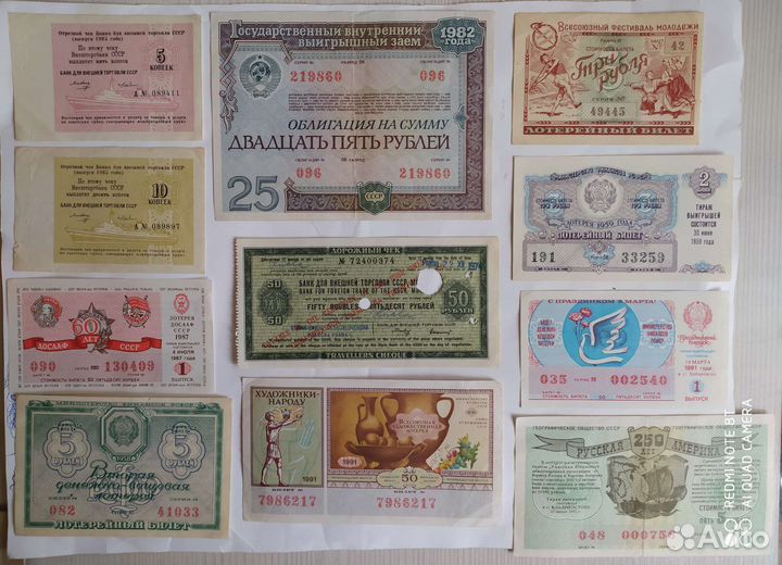 Банкноты Росс. Империи, СССР, России