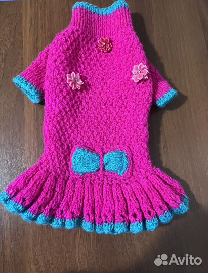 Теплое платье для собаки или кошки