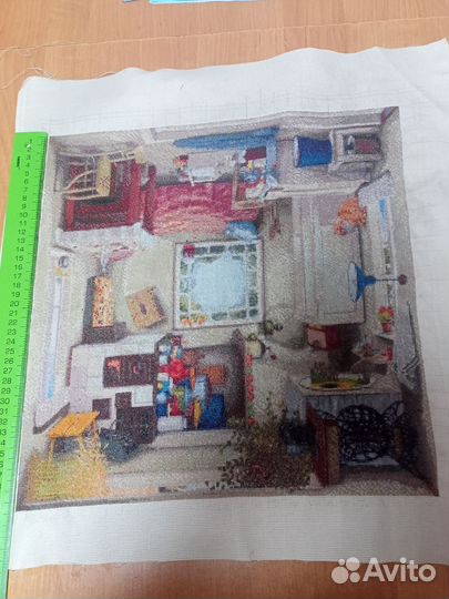 Картина вышитая 4 стороны