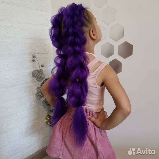 Афрокосы зизи, брейды, хвост с канекалоном