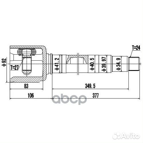 Шрус внутренний перед прав Z87512R Zikmar